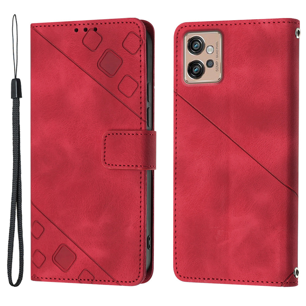 PT005 YB Imprinting Series-6 For Motorola Moto G32 4G Wallet Stand PU Leather Cover Skin Touch Phone Case PT005 YB Imprinting Series-6 For Motorola Moto G32 4G Wallet Stand PU Leather Cover Skin Touch Phone Case